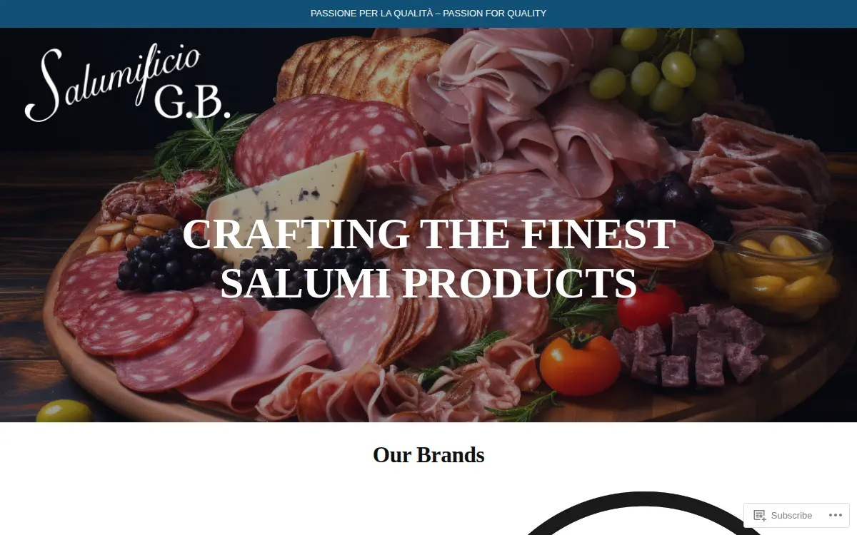 Homepage of Salumificio G B INC
