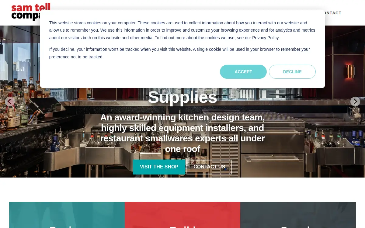 Homepage of Sam Tell & Son, INC.