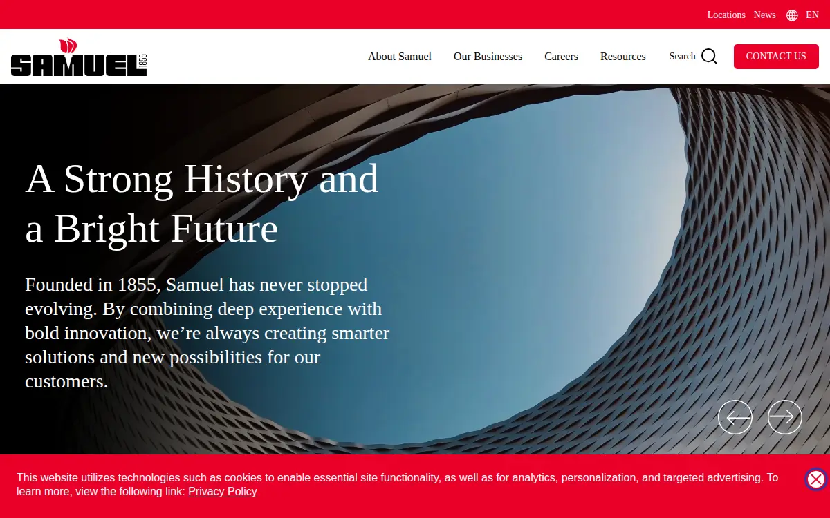Homepage of Samuel, Son & CO. (usa) INC.
