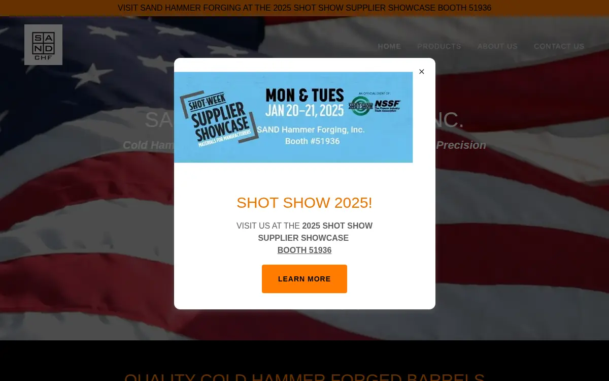 Homepage of Sand Hammer Forging INC.