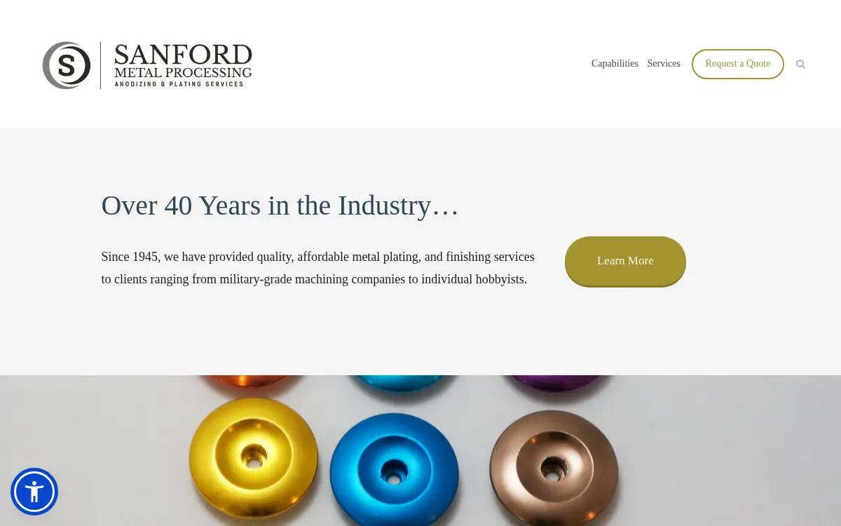 Homepage of Sanford Metal Processing CO