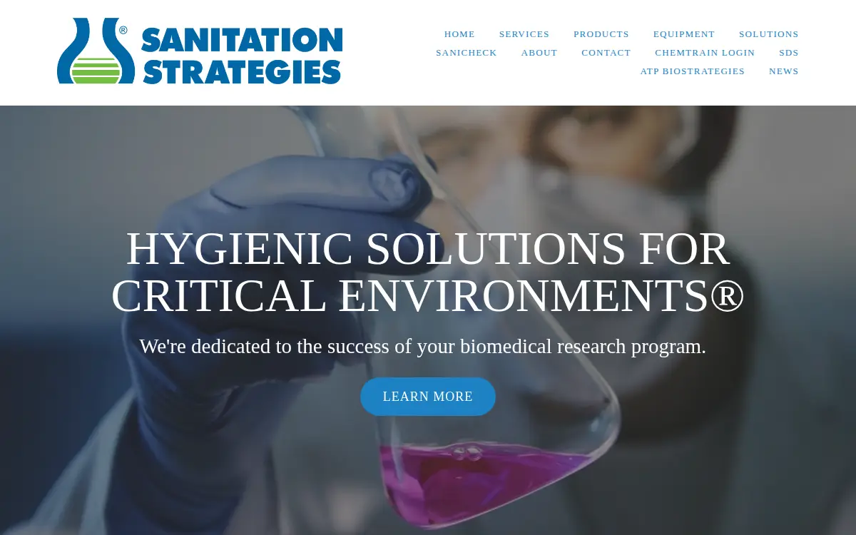Homepage of Sanitation Strategies, LLC