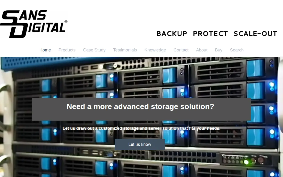 Homepage of Sans Digital Technology INC.