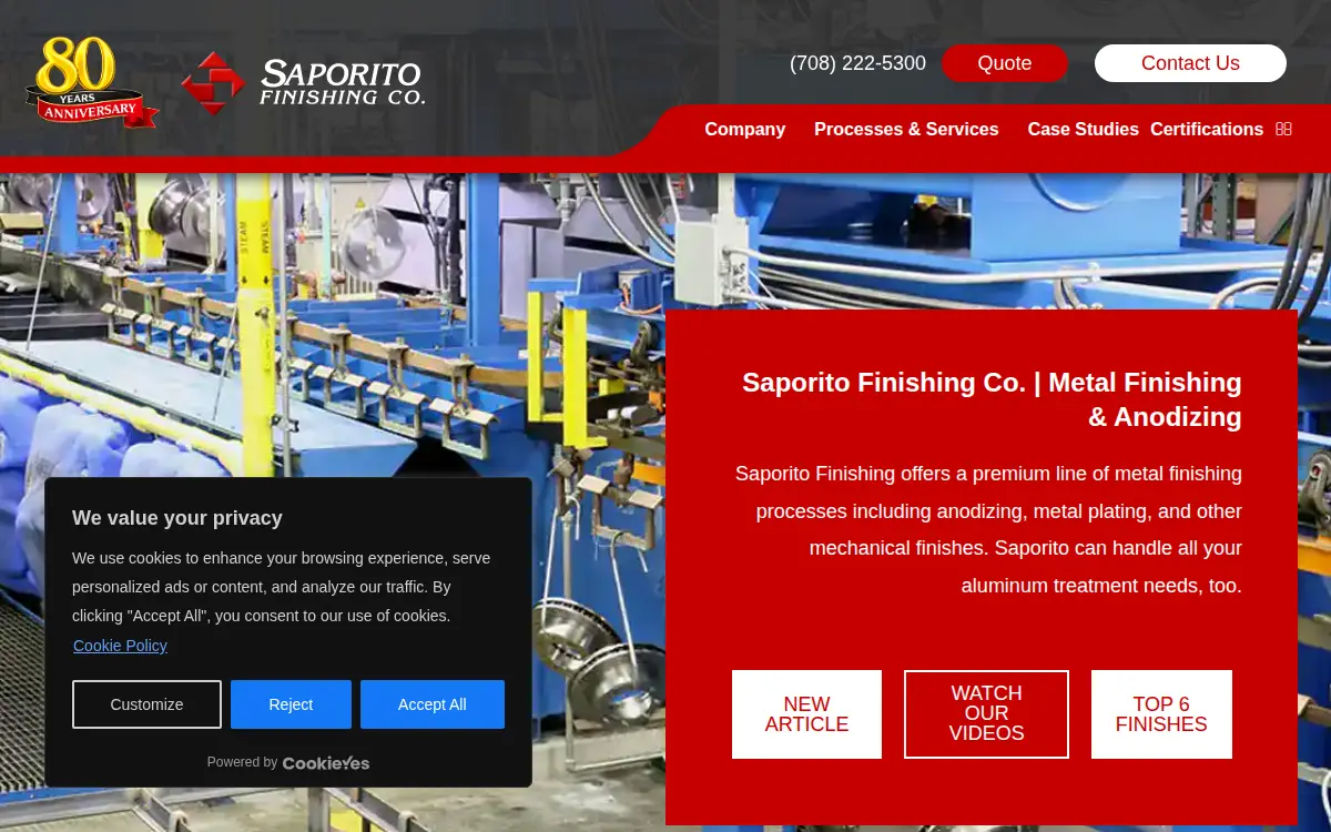 Homepage of Saporito Finishing CO