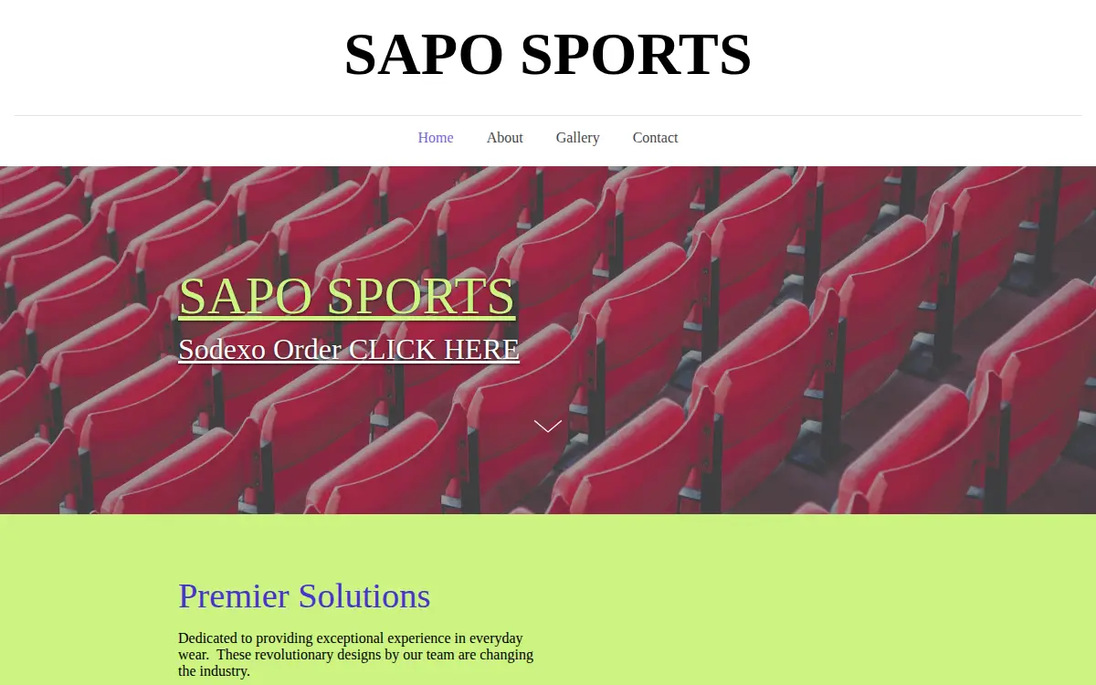 Homepage of Sapo Sports, INC.