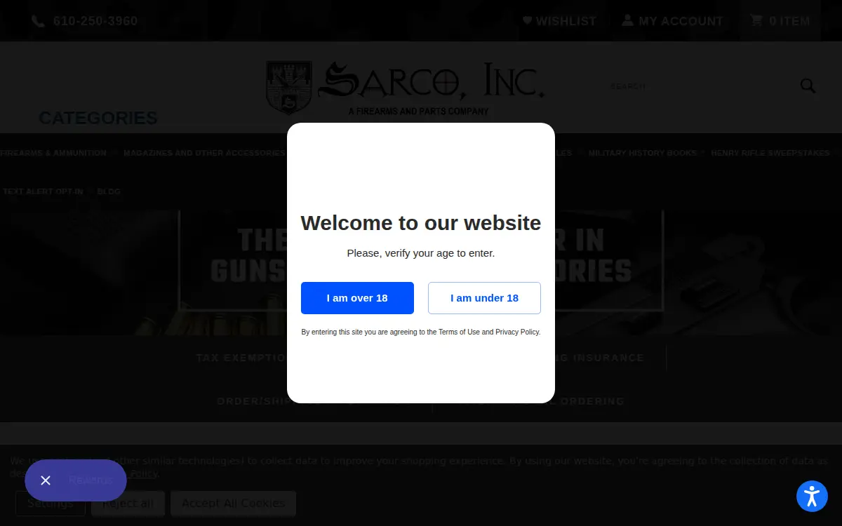 Homepage of Sarco INC.