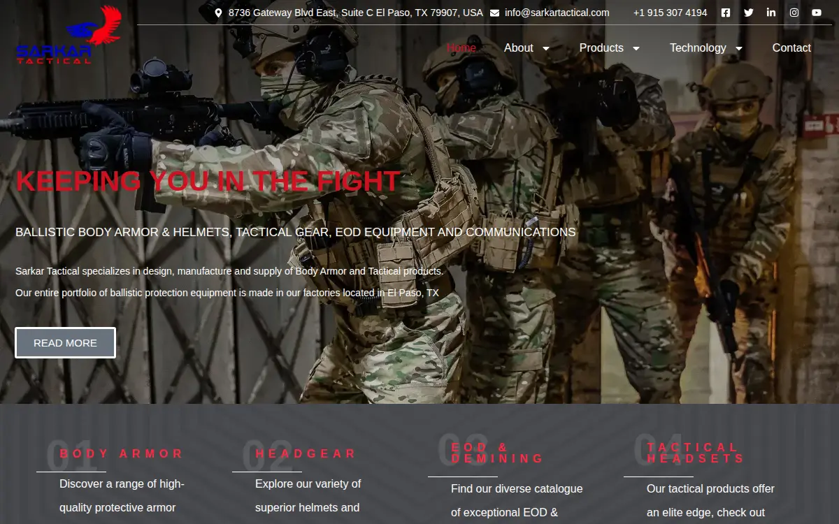 Homepage of Sarkar Tactical INC.