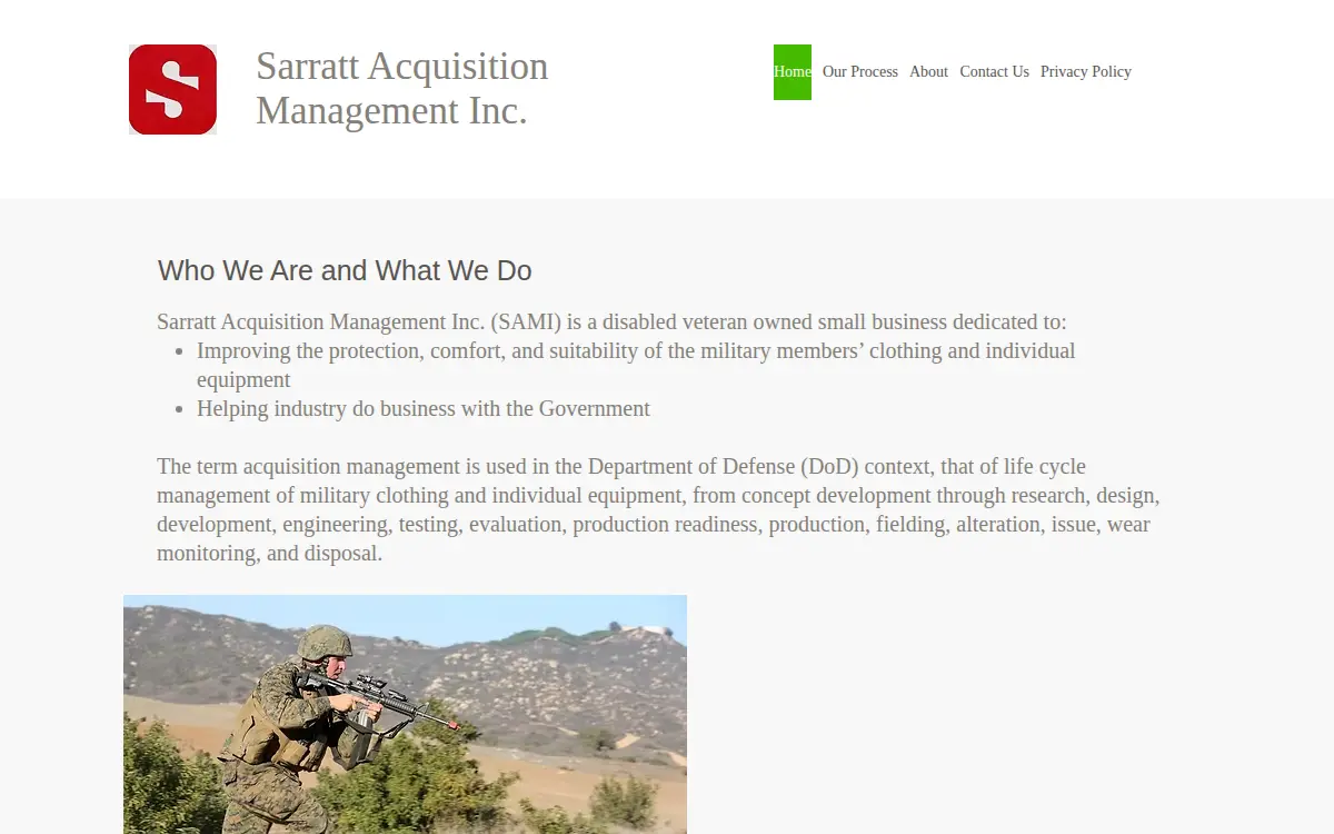 Homepage of Sarratt Acquisition Management INC