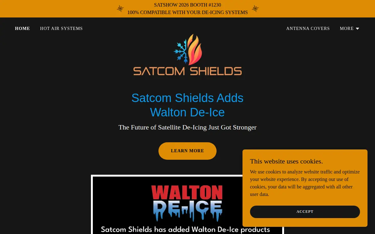 Homepage of Satcom Shields