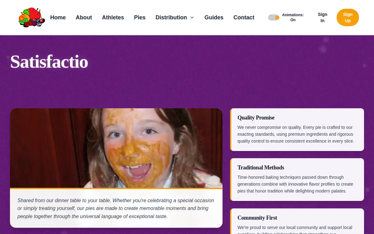Homepage of Satispie LLC