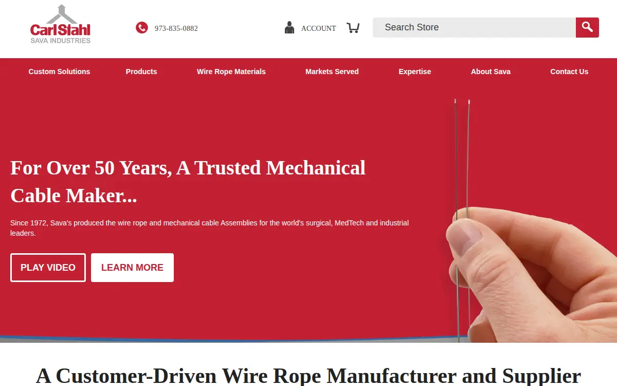 Homepage of Carl Stahl Sava Industries, INC.