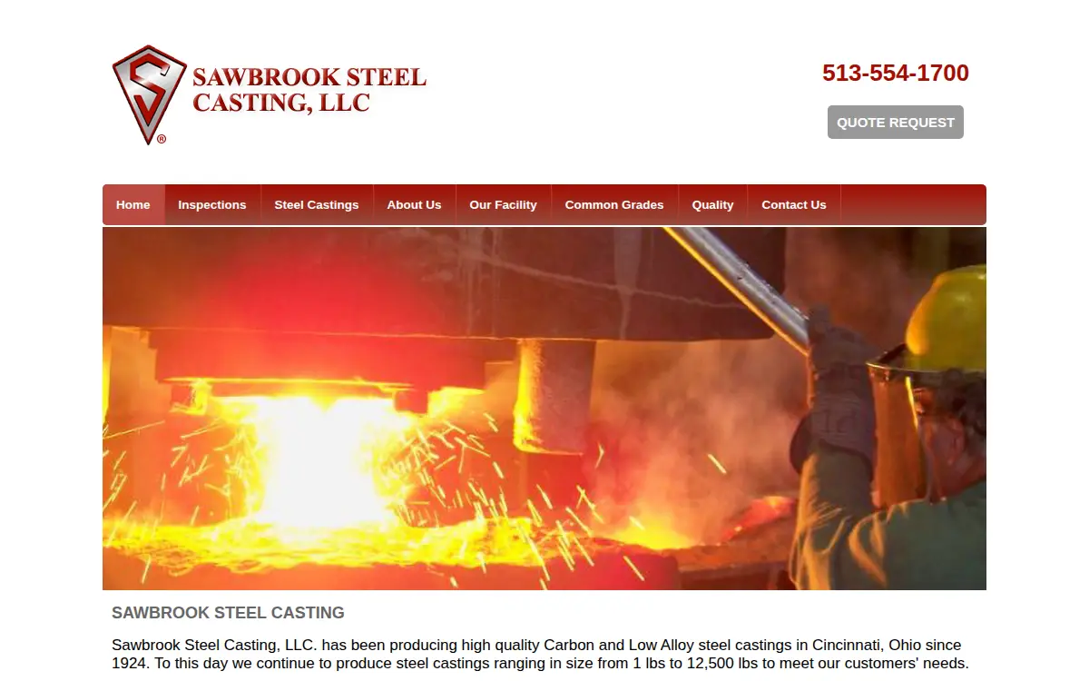 Homepage of Sawbrook Steel Casting LLC