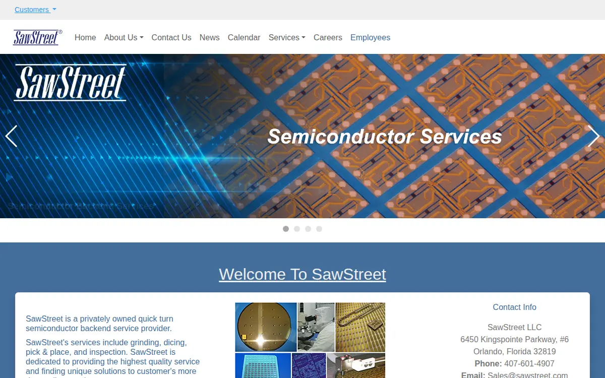 Homepage of Sawstreet LLC