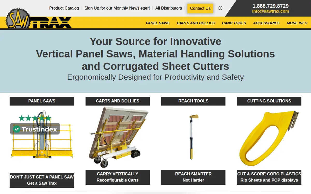Homepage of Saw Trax Mfg. INC