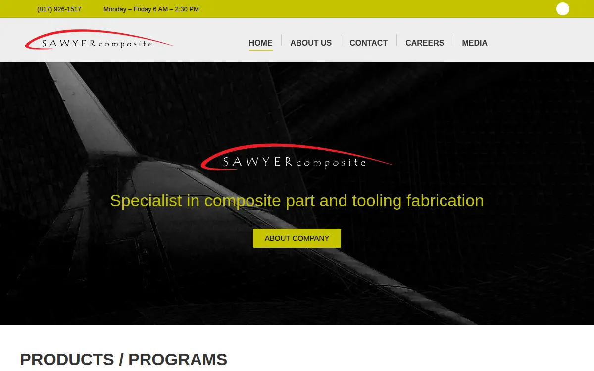 Homepage of Sawyer Motorsports & Development LP