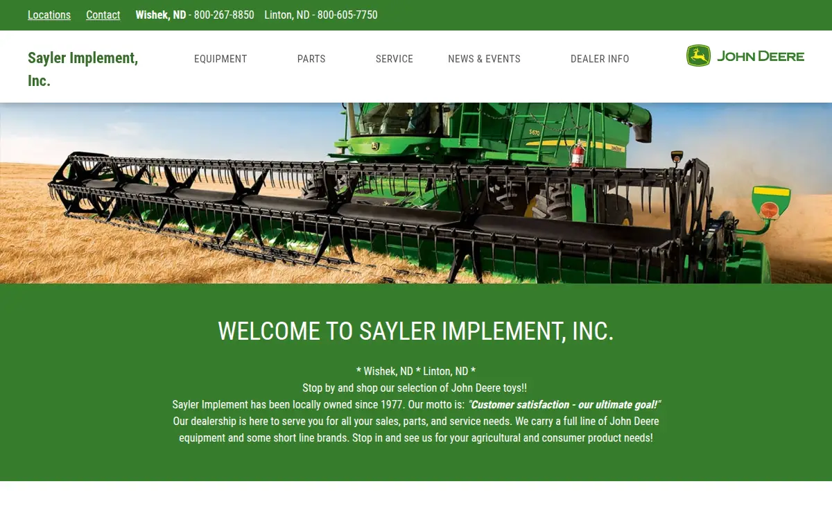Homepage of Sayler Implement, INC