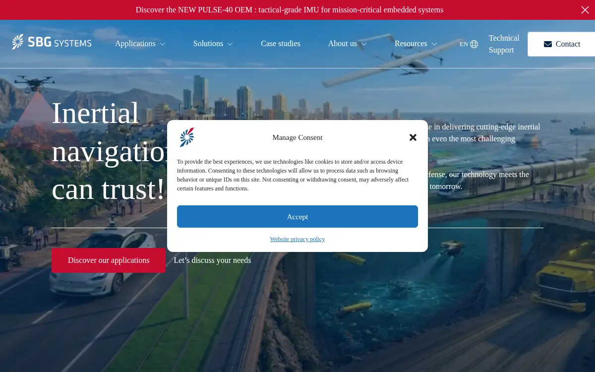Homepage of Sbg Systems North America, INC