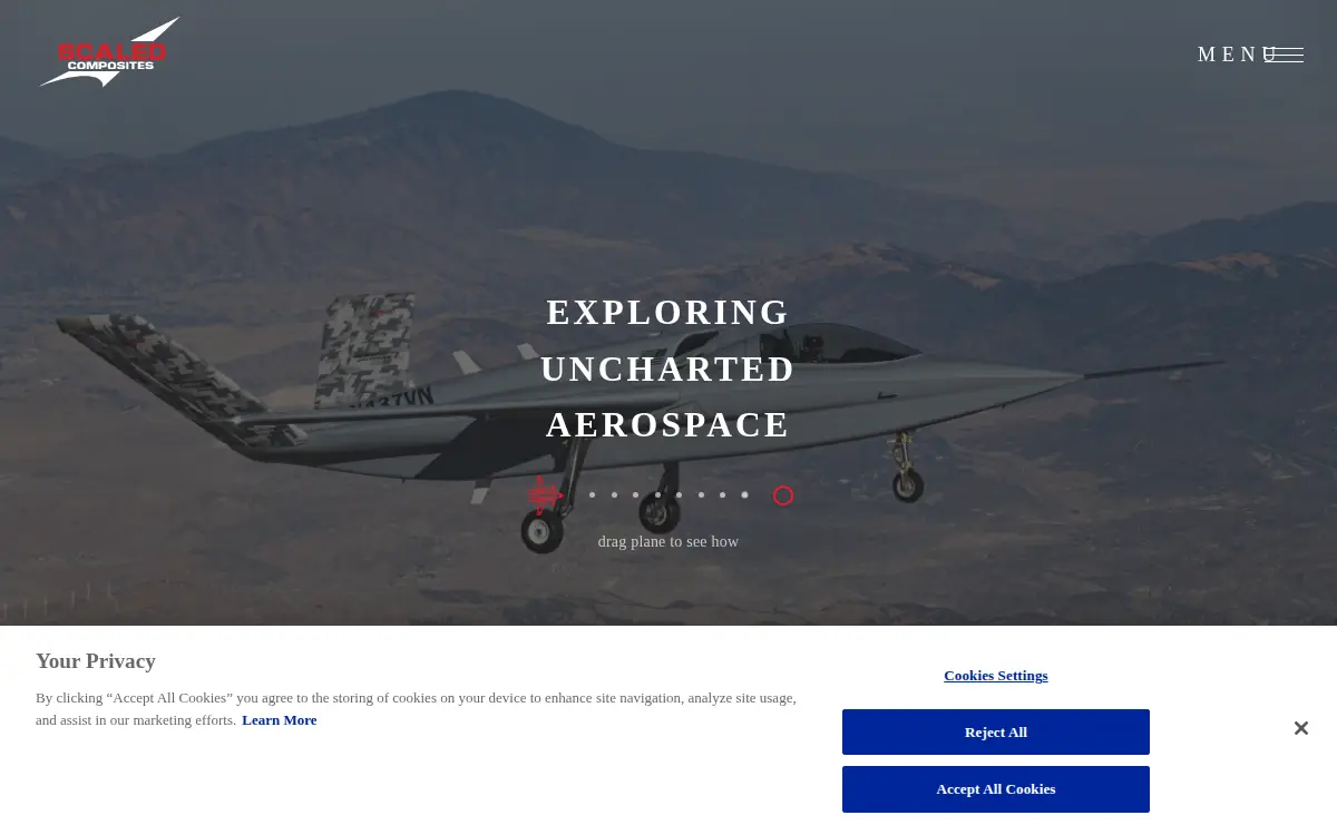 Homepage of Scaled Composites, LLC