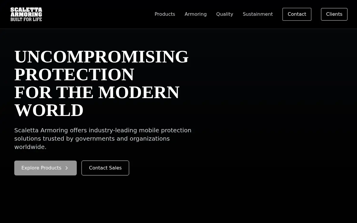 Homepage of Scaletta Moloney Armoring CORP