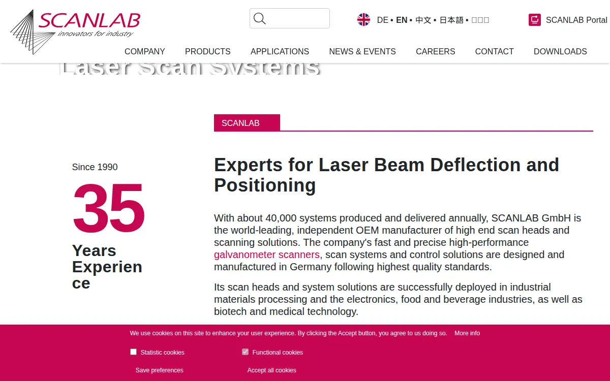 Homepage of Scanlab America INC
