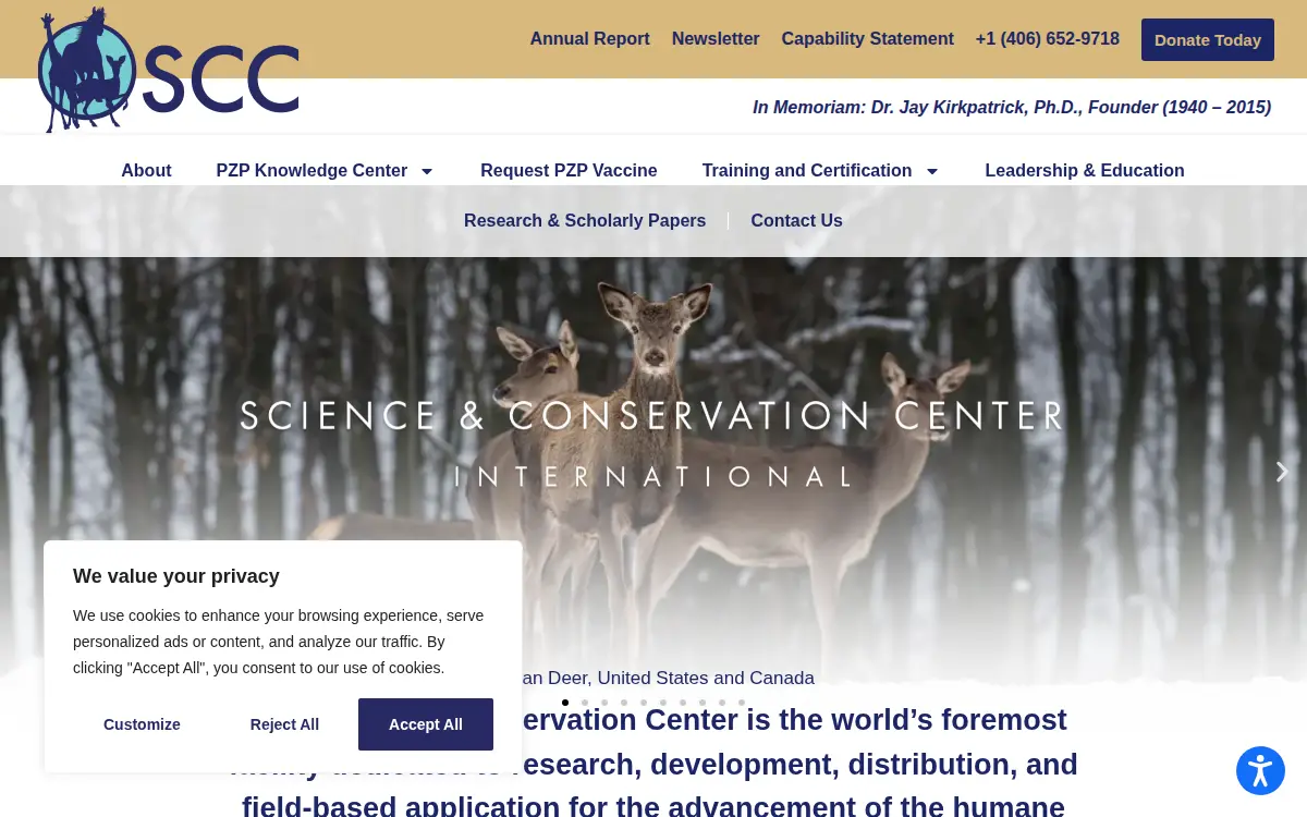Homepage of Science & Conservation Center INC
