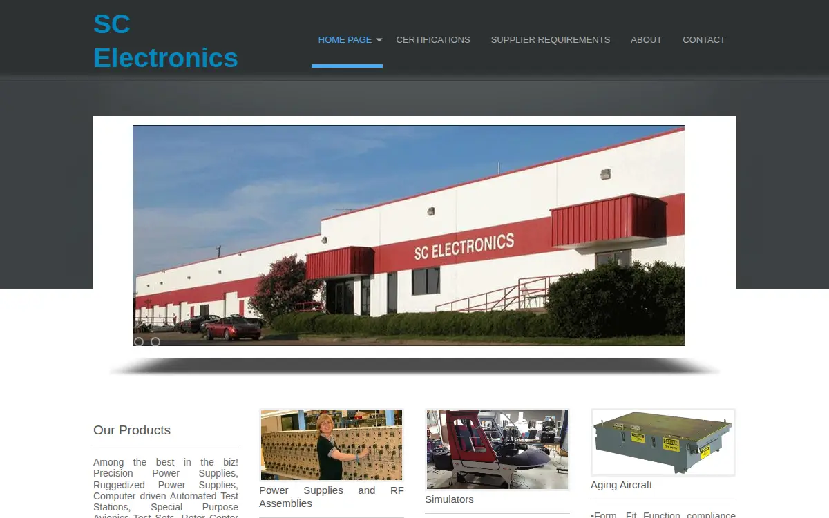 Homepage of S C Electronics INC