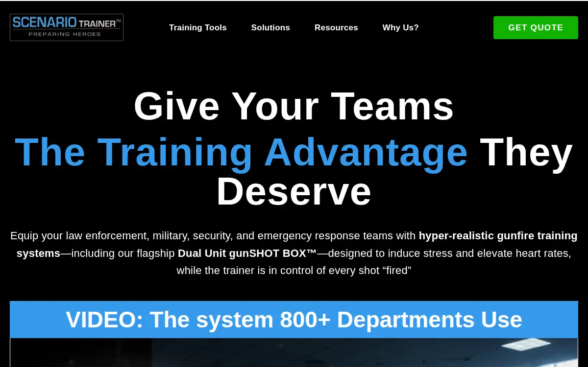 Homepage of Scenario Trainer INC.