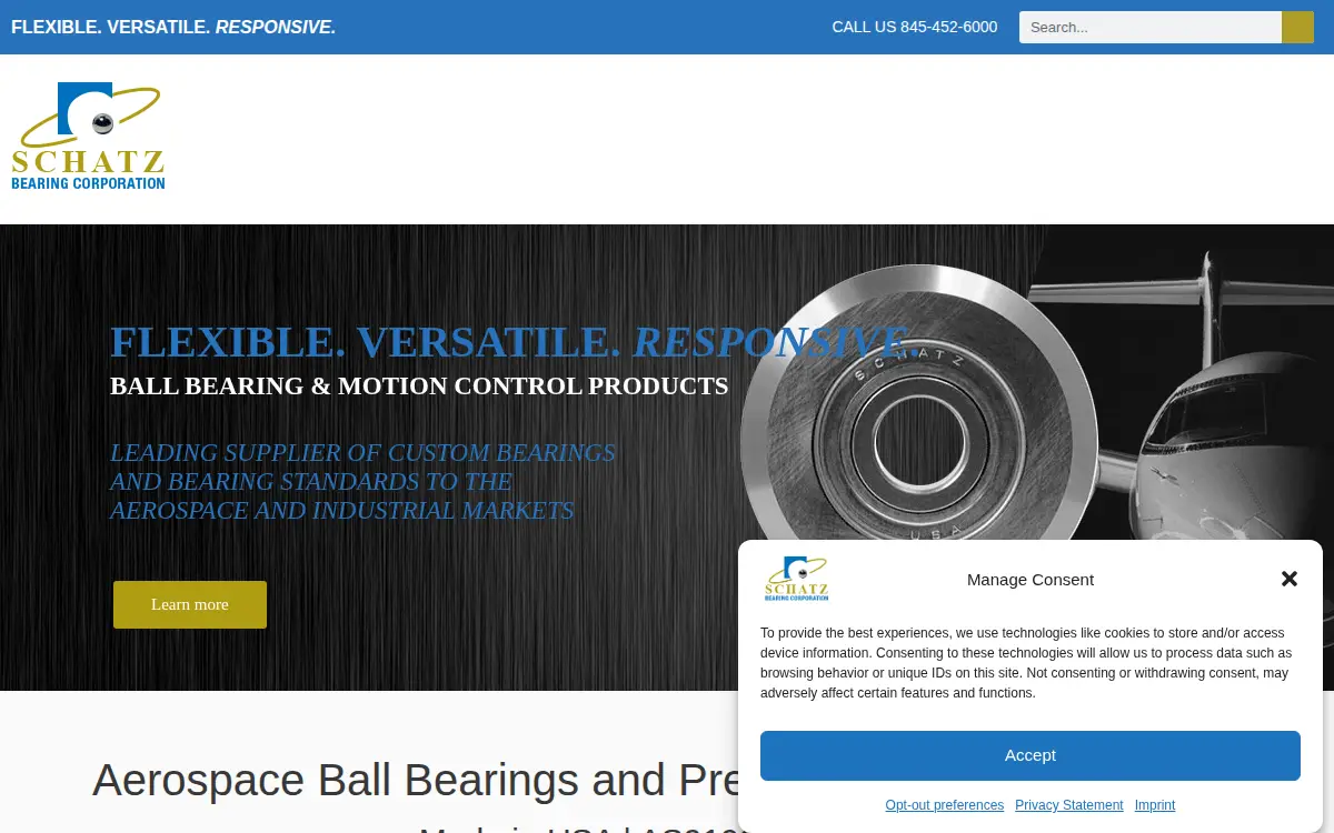 Homepage of Schatz Bearing Corporation