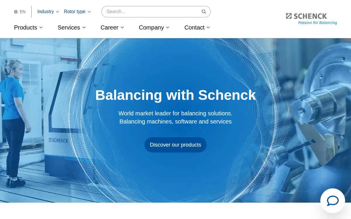 Homepage of Schenck USA CORP.