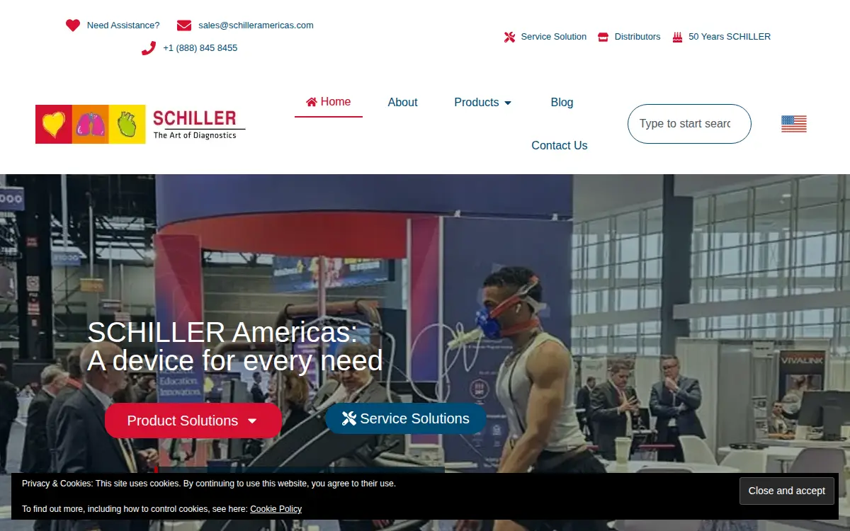 Homepage of Schiller Americas, INC.