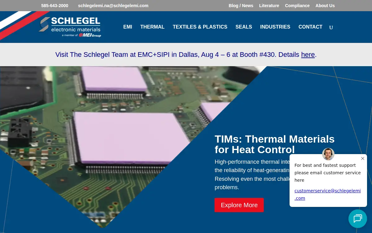 Homepage of Schlegel Electronic Materials, INC.