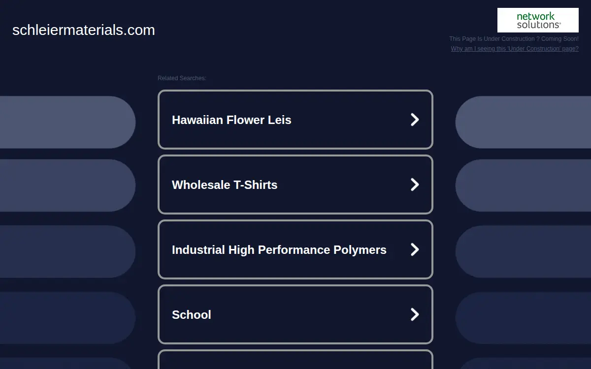 Homepage of Schleier Materials LLC