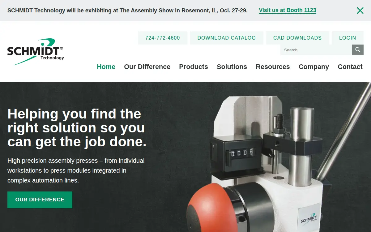 Homepage of Schmidt Technology CORP