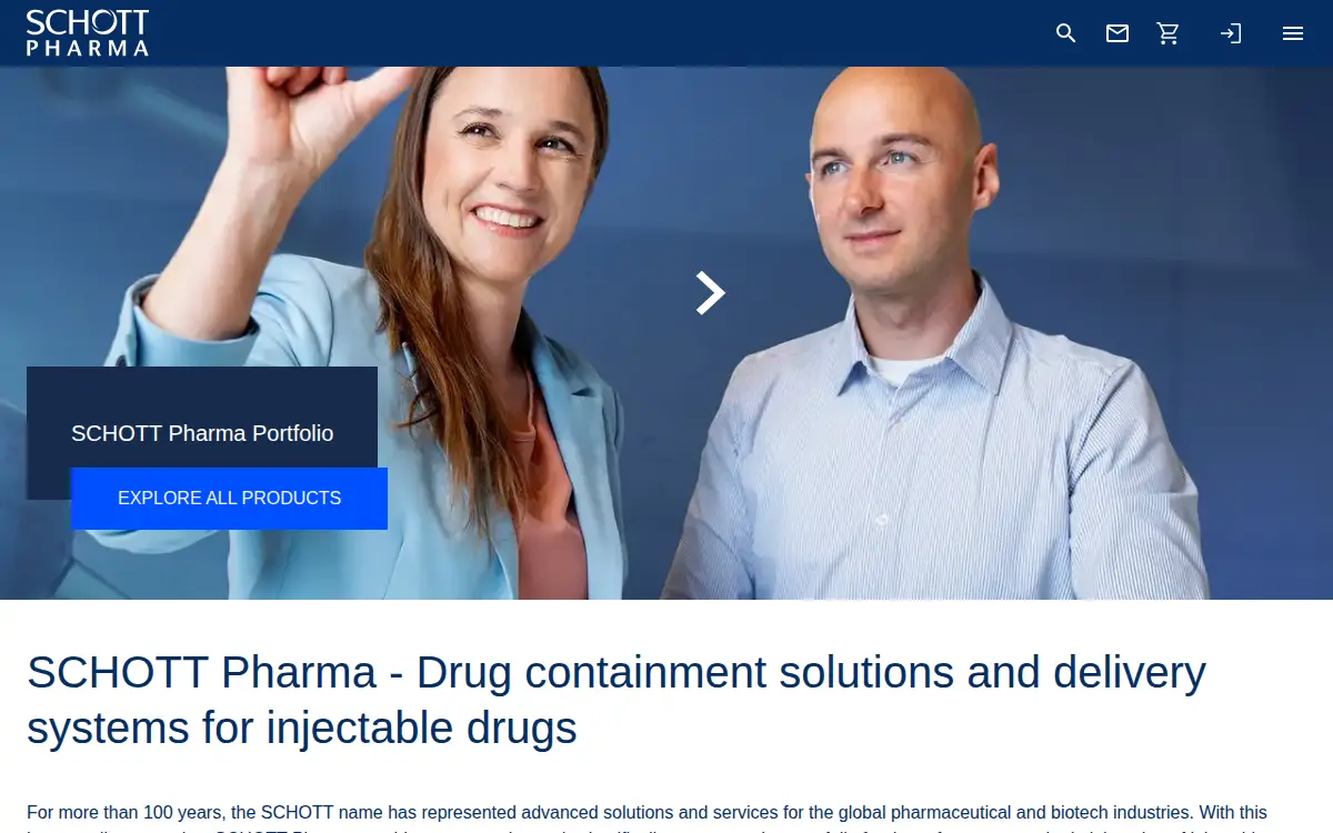 Homepage of Schott Pharma Usa, INC.