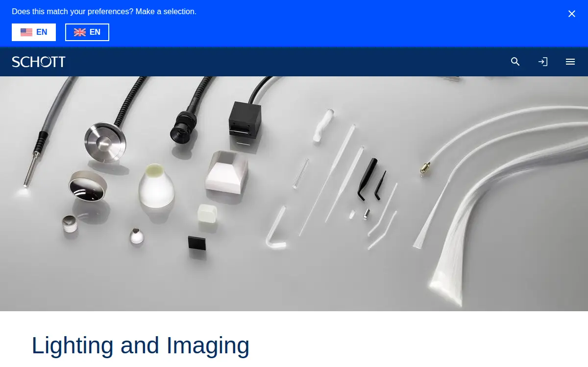 Homepage of Schott North America INC