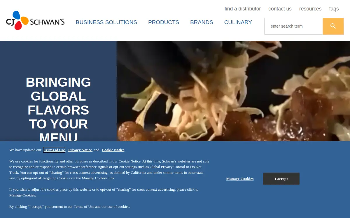Homepage of Schwan's Sales Co., INC.