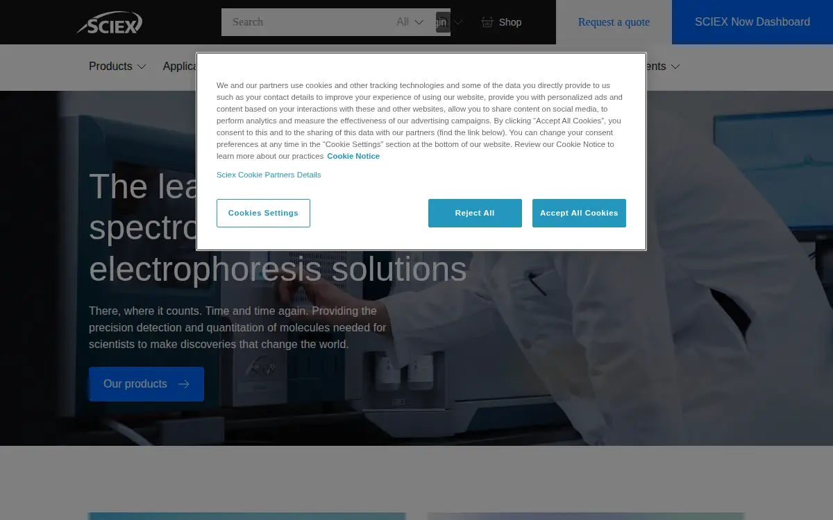 Homepage of Ab Sciex LLC