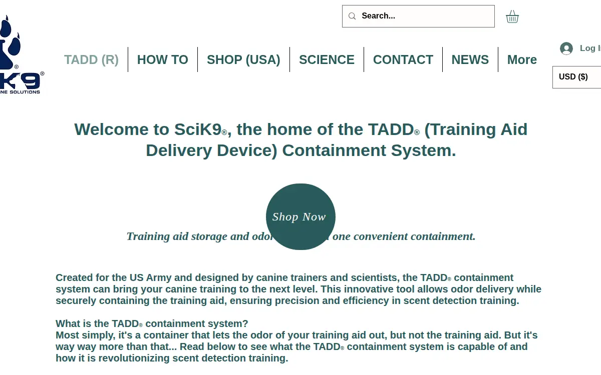 Homepage of Scik9 LLC