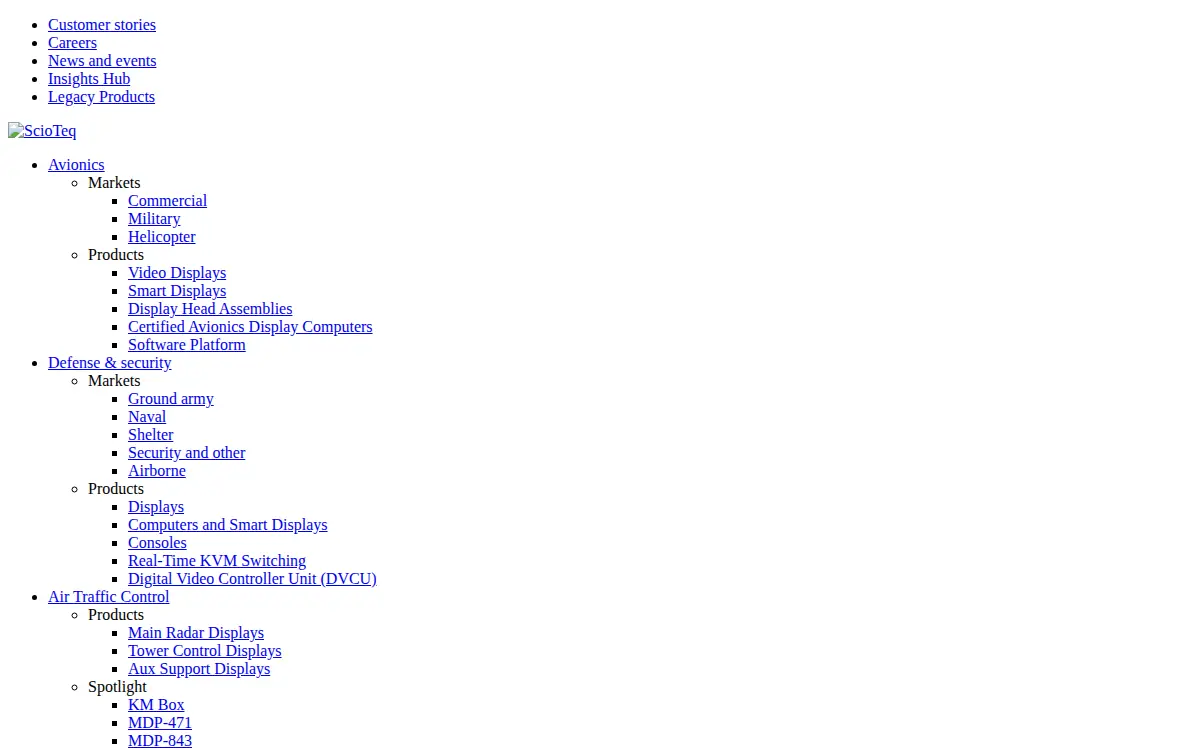 Homepage of Scioteq LLC