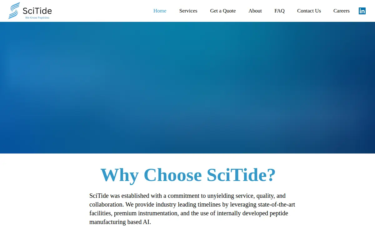 Homepage of Scitide LLC