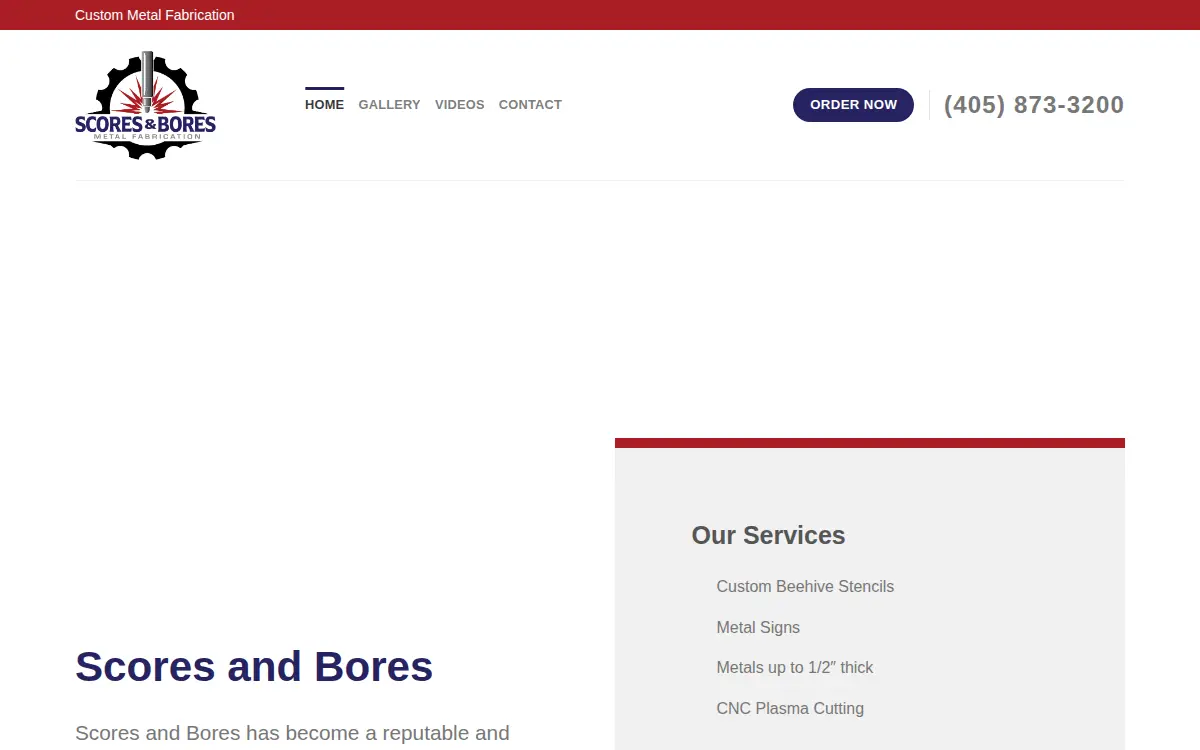 Homepage of Scores and Bores LLC