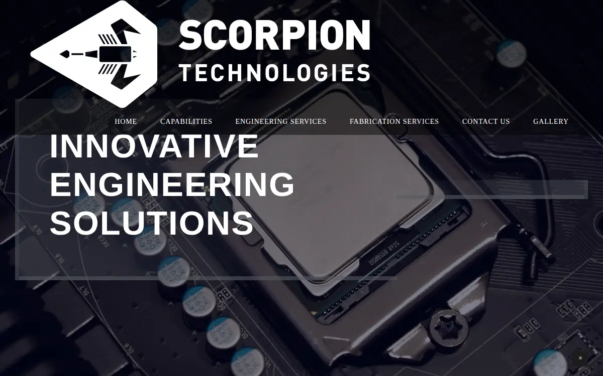 Homepage of Scorpion Technologies LLC