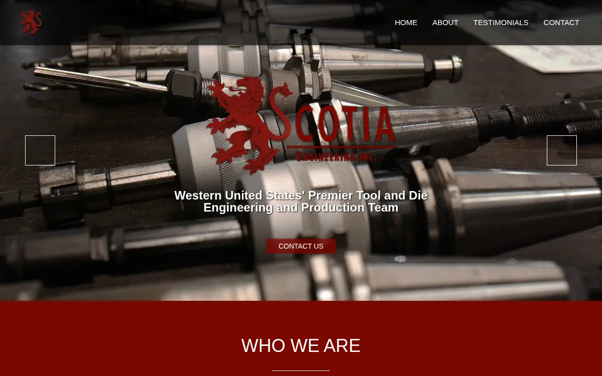 Homepage of Scotia Engineering, INC