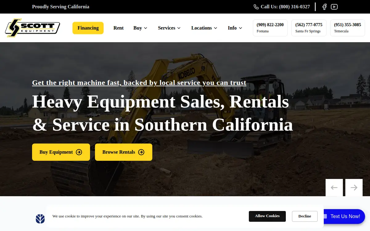 Homepage of Scott Equipment Incorporated