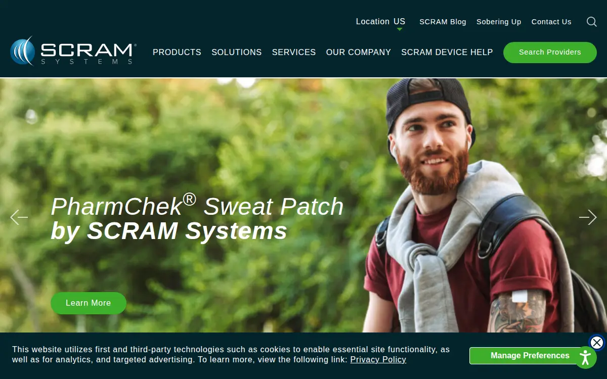 Homepage of Alcohol Monitoring Systems, INC