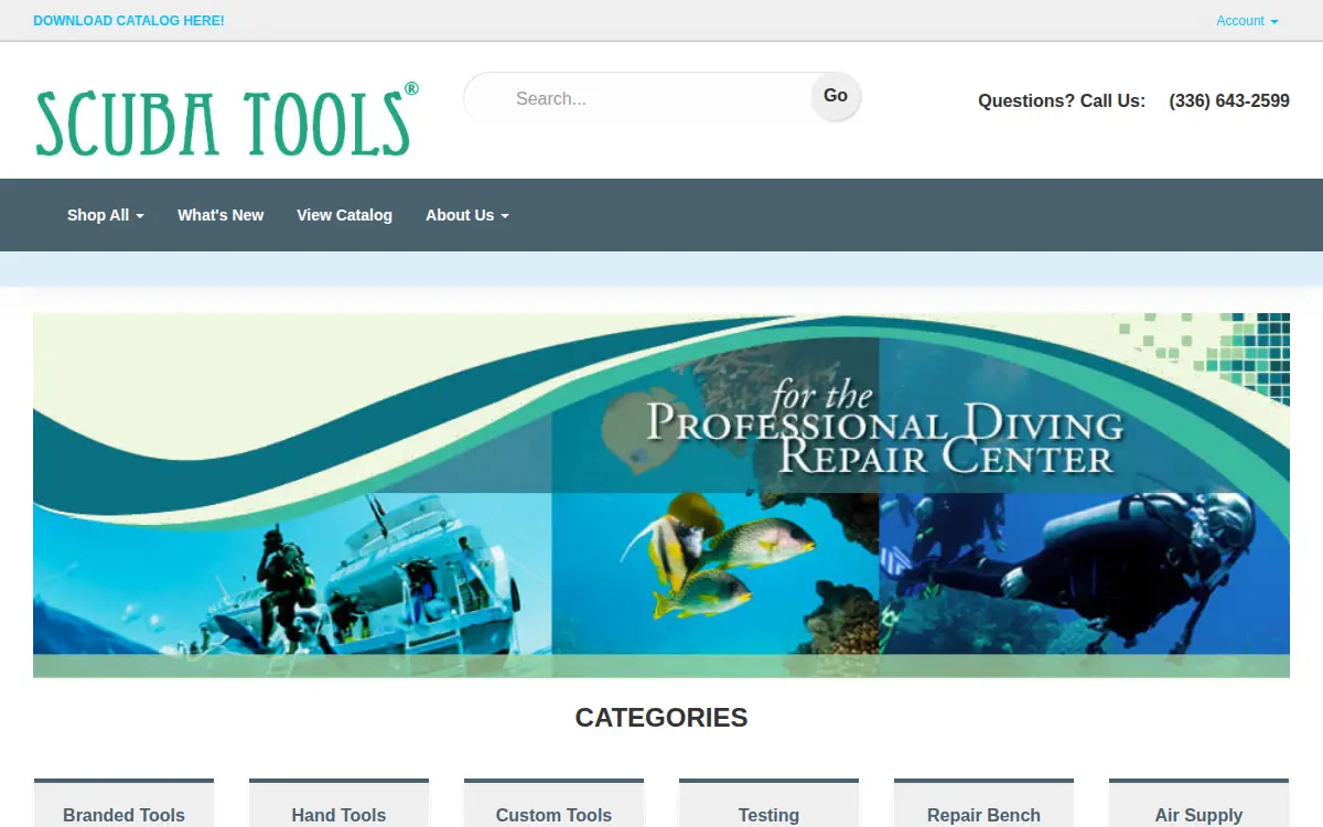 Homepage of Scuba Tools INC