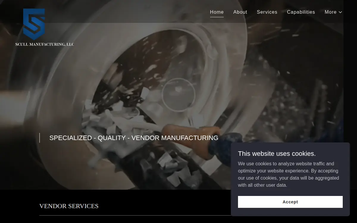 Homepage of Scull Manufacturing, LLC