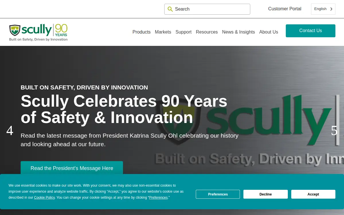Homepage of Scully Signal Company