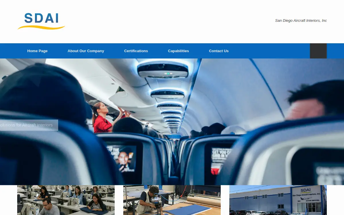 Homepage of San Diego Aircraft Interiors, INC.