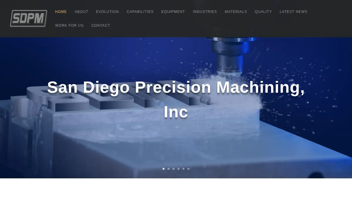 Homepage of San Diego Precision Machining, INC.